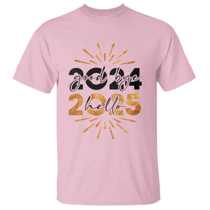 Goodbye 2024 Hello 2025 T Shirt New Year's Eve Party TS11 Light Pink Print Your Wear