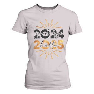 Goodbye 2024 Hello 2025 T Shirt For Women New Year's Eve Party TS11 Ice Gray Print Your Wear