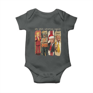 Trump 2024 We Won America Again Baby Onesie TS11 Dark Heather Print Your Wear