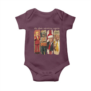Trump 2024 We Won America Again Baby Onesie TS11 Maroon Print Your Wear