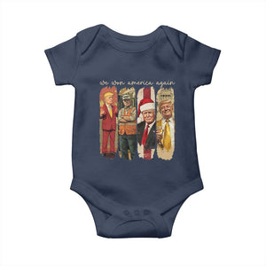 Trump 2024 We Won America Again Baby Onesie TS11 Navy Print Your Wear