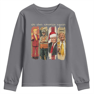 Trump 2024 We Won America Again Youth Sweatshirt TS11 Charcoal Print Your Wear