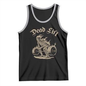 Funny Deadlifts Lifting Weights Gym Skeleton Tank Top TS11 Black Athletic Heather Print Your Wear