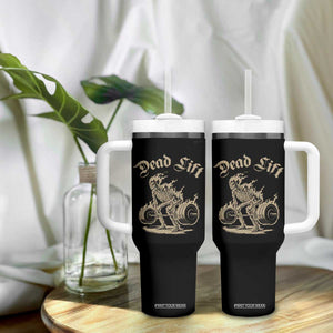 Funny Deadlifts Lifting Weights Gym Skeleton Tumbler With Handle TS11 Print Your Wear