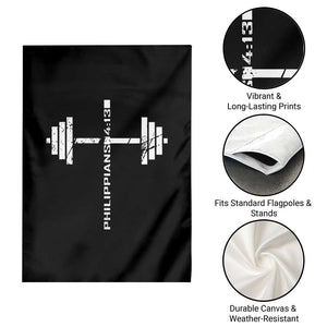 Christian Bible Gym Garden Flag Jesus Weightlifter Workout Faith Philippians 4 13 TS11 Print Your Wear