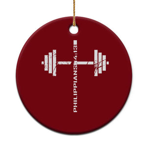 Christian Bible Gym Ceramic Ornament Jesus Weightlifter Workout Faith Philippians 4 13 TS11 1pc Red Print Your Wear