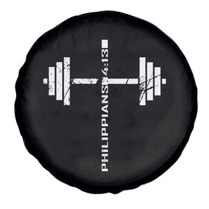 Christian Bible Gym Spare Tire Cover Jesus Weightlifter Workout Faith Philippians 4 13 TS11 Print Your Wear