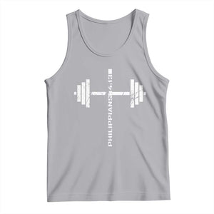 Christian Bible Gym Tank Top Jesus Weightlifter Workout Faith Philippians 4 13 TS11 Athletic Heather Print Your Wear