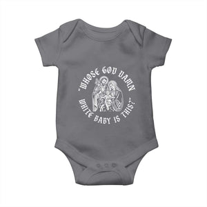 Whose God Damn White Baby Is This Baby Onesie Funny Christian Christmas TS11 Charcoal Print Your Wear
