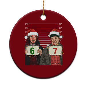 Funny 67 Christmas Movie Ceramic Ornament Six Seven Wet Bandits Home Xmas Alone TS11 1pc Red Print Your Wear