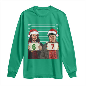 Funny 67 Christmas Movie Long Sleeve Shirt Six Seven Wet Bandits Home Xmas Alone TS11 Irish Green Print Your Wear