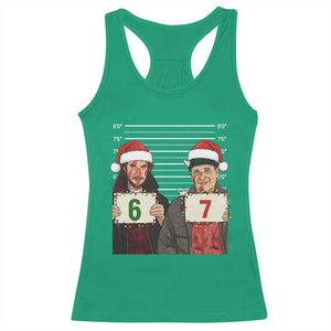 Funny 67 Christmas Movie Racerback Tank Top Six Seven Wet Bandits Home Xmas Alone TS11 Irish Green Print Your Wear