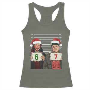 Funny 67 Christmas Movie Racerback Tank Top Six Seven Wet Bandits Home Xmas Alone TS11 Military Green Print Your Wear