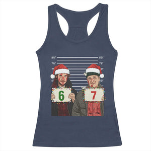Funny 67 Christmas Movie Racerback Tank Top Six Seven Wet Bandits Home Xmas Alone TS11 Navy Print Your Wear