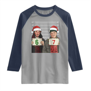 Funny 67 Christmas Movie Raglan Shirt Six Seven Wet Bandits Home Xmas Alone TS11 Sport Gray Navy Print Your Wear