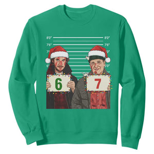Funny 67 Christmas Movie Sweatshirt Six Seven Wet Bandits Home Xmas Alone TS11 Irish Green Print Your Wear