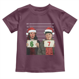 Funny 67 Christmas Movie Toddler T Shirt Six Seven Wet Bandits Home Xmas Alone TS11 Maroon Print Your Wear