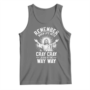Remember When Life Gets Cray Cray Jesus is the Way Way Christmas Tank Top TS11 Black Heather Print Your Wear