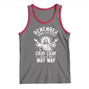 Remember When Life Gets Cray Cray Jesus is the Way Way Christmas Tank Top TS11 Deep Heather Red Print Your Wear
