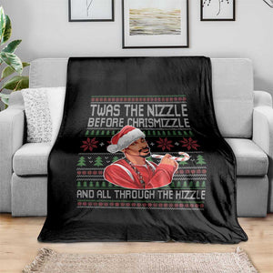 Funny Christmas Hip Hop Rap Gang Throw Blanket Twas The Nizzle Before Chrismizzle And All Through The Hizzle TS11 Print Your Wear