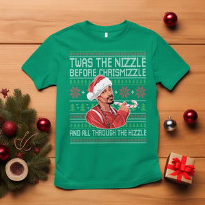 Funny Christmas Hip Hop Rap Gang T Shirt Twas The Nizzle Before Chrismizzle And All Through The Hizzle TS11 Irish Green Print Your Wear