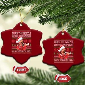Funny Christmas Hip Hop Rap Gang Ceramic Ornament Twas The Nizzle Before Chrismizzle And All Through The Hizzle TS11 Print Your Wear