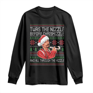 Funny Christmas Hip Hop Rap Gang Long Sleeve Shirt Twas The Nizzle Before Chrismizzle And All Through The Hizzle TS11 Black Print Your Wear
