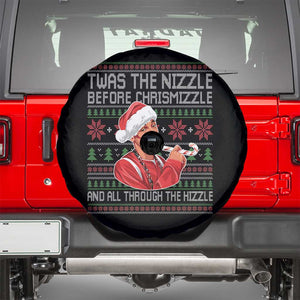 Funny Christmas Hip Hop Rap Gang Spare Tire Cover Twas The Nizzle Before Chrismizzle And All Through The Hizzle TS11 Black Print Your Wear