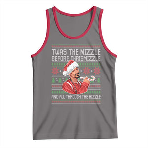 Funny Christmas Hip Hop Rap Gang Tank Top Twas The Nizzle Before Chrismizzle And All Through The Hizzle TS11 Deep Heather Red Print Your Wear