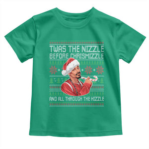 Funny Christmas Hip Hop Rap Gang Toddler T Shirt Twas The Nizzle Before Chrismizzle And All Through The Hizzle TS11 Irish Green Print Your Wear