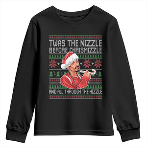 Funny Christmas Hip Hop Rap Gang Youth Sweatshirt Twas The Nizzle Before Chrismizzle And All Through The Hizzle TS11 Black Print Your Wear