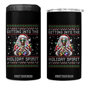 Funny Terrifier Christmas Santa 4 in 1 Can Cooler Tumbler Getting Into The Holiday Spirit Horror Movie TS11 One Size: 16 oz Black Print Your Wear