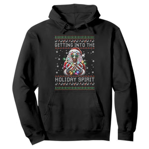 Funny Terrifier Christmas Santa Hoodie Getting Into The Holiday Spirit Horror Movie TS11 Black Print Your Wear