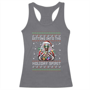 Funny Terrifier Christmas Santa Racerback Tank Top Getting Into The Holiday Spirit Horror Movie TS11 Charcoal Print Your Wear