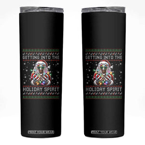 Funny Terrifier Christmas Santa Skinny Tumbler Getting Into The Holiday Spirit Horror Movie TS11 Black Print Your Wear