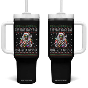 Funny Terrifier Christmas Santa Tumbler With Handle Getting Into The Holiday Spirit Horror Movie TS11 One Size: 40 oz Black Print Your Wear