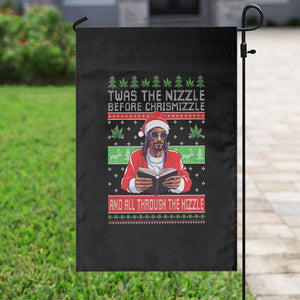 Funny Christmas Hip Hop Rap Gang Garden Flag Twas The Nizzle Before Chrismizzle And All Through The Hizzle Weed TS11 Print Your Wear