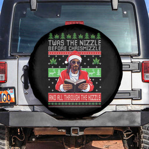 Funny Christmas Hip Hop Rap Gang Spare Tire Cover Twas The Nizzle Before Chrismizzle And All Through The Hizzle Weed TS11 No hole Black Print Your Wear