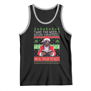 Funny Christmas Hip Hop Rap Gang Tank Top Twas The Nizzle Before Chrismizzle And All Through The Hizzle Weed TS11 Black Athletic Heather Print Your Wear