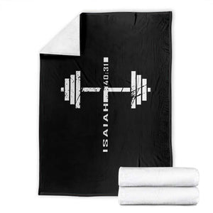Christian Bible Gym Throw Blanket Jesus Weightlifter Workout Faith Isaiah 40 31 TS11 Black Print Your Wear