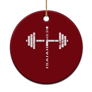 Christian Bible Gym Ceramic Ornament Jesus Weightlifter Workout Faith Isaiah 40 31 TS11 1pc Red Print Your Wear