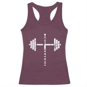 Christian Bible Gym Racerback Tank Top Jesus Weightlifter Workout Faith Isaiah 40 31 TS11 Maroon Print Your Wear