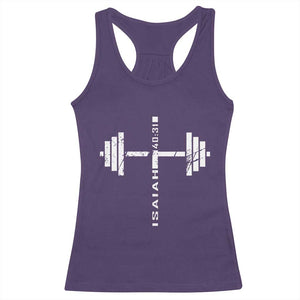 Christian Bible Gym Racerback Tank Top Jesus Weightlifter Workout Faith Isaiah 40 31 TS11 Purple Print Your Wear