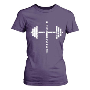 Christian Bible Gym T Shirt For Women Jesus Weightlifter Workout Faith Isaiah 40 31 TS11 Purple Print Your Wear