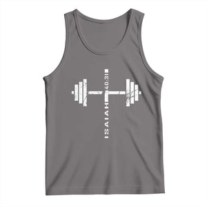 Christian Bible Gym Tank Top Jesus Weightlifter Workout Faith Isaiah 40 31 TS11 Deep Heather Print Your Wear