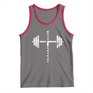 Christian Bible Gym Tank Top Jesus Weightlifter Workout Faith Isaiah 40 31 TS11 Deep Heather Red Print Your Wear