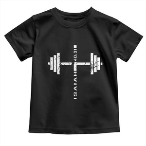 Christian Bible Gym Toddler T Shirt Jesus Weightlifter Workout Faith Isaiah 40 31 TS11 Black Print Your Wear