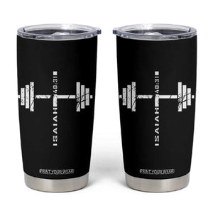 Christian Bible Gym Tumbler Cup Jesus Weightlifter Workout Faith Isaiah 40 31 TS11 Black Print Your Wear