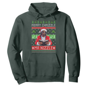 Funny Christmas Hip Hop Rap Gang Hoodie Merry Chrizzle Ma Nizzle Xmas Weed TS11 Dark Forest Green Print Your Wear