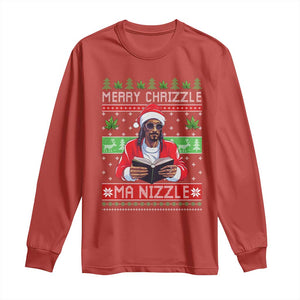 Funny Christmas Hip Hop Rap Gang Long Sleeve Shirt Merry Chrizzle Ma Nizzle Xmas Weed TS11 Red Print Your Wear